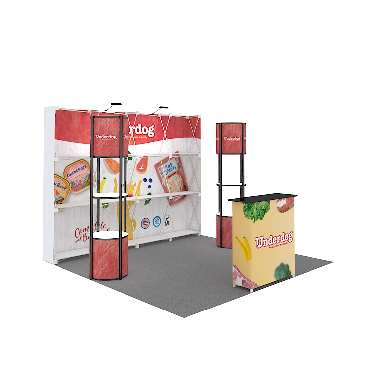 Pop up + spiral tower booth