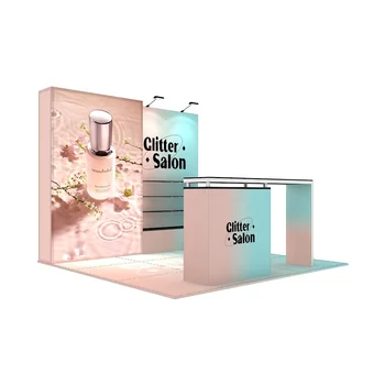 Vogue Design Custom 10x10 SEG Aluminum LED Backlit Fabric Pop up Trade Show Booth Portable Exhibition Display Stand
