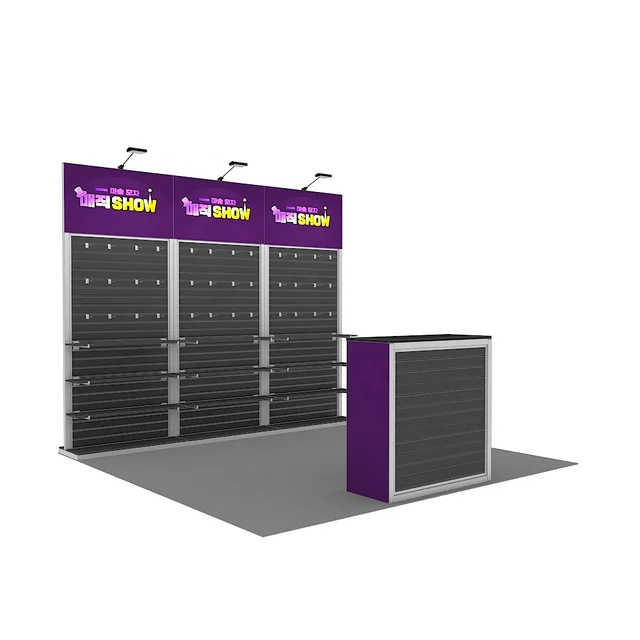 10x10 Aluminum Custom Print Expo Stand Slat Wall Display Modular Trade Show Booth